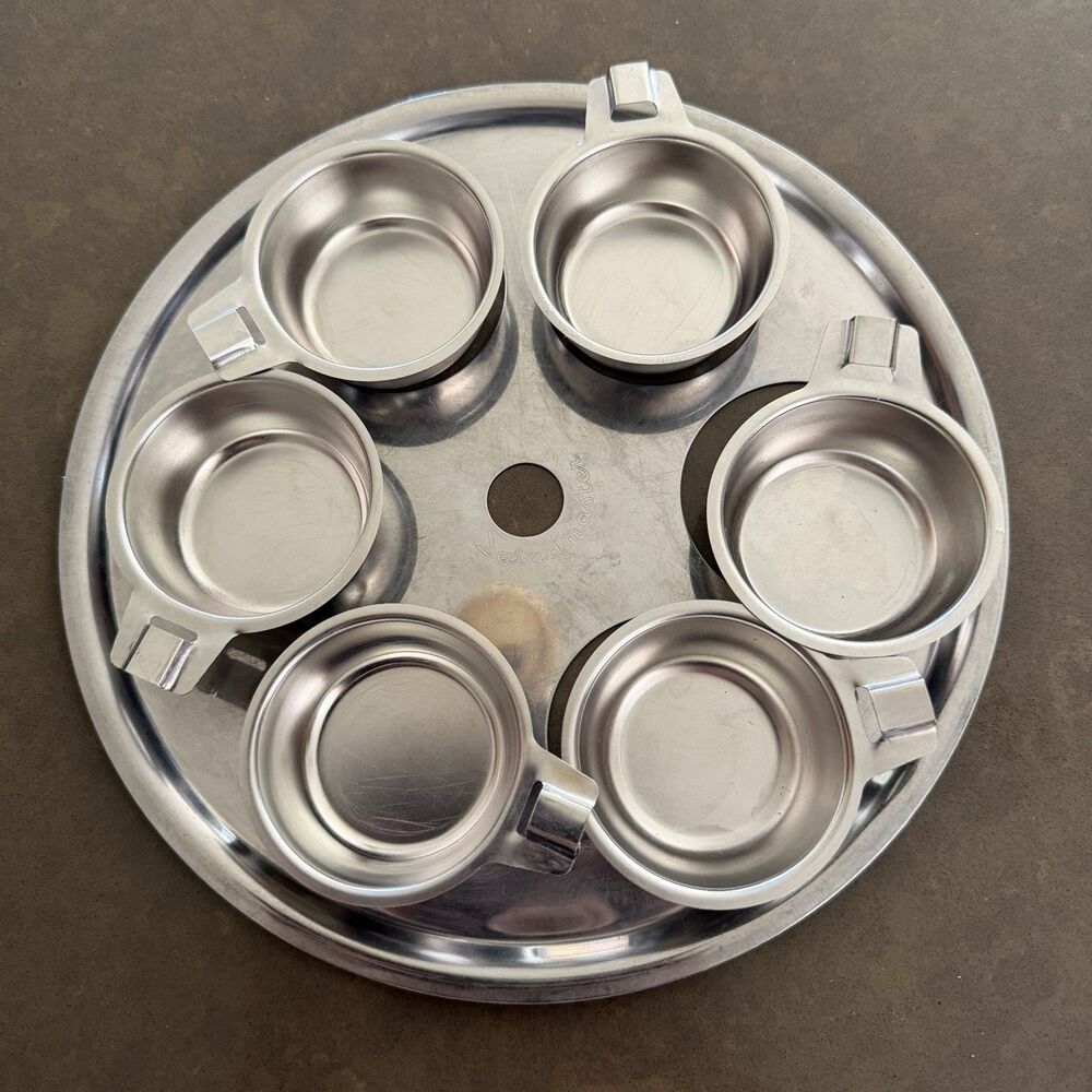 Saladmaster 6-Cup Egg Poacher Insert Cups Stainless Steel 10 3/8" Vtg NO SKILLET